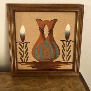 (Possibly) Navajo sand painting of Wedding Vase 8”x8”